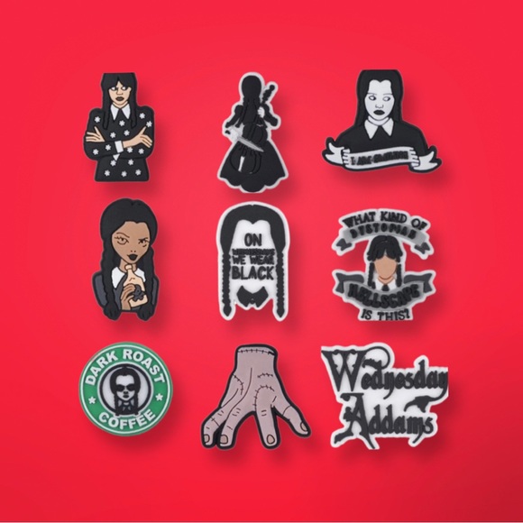 The Addams Family Croc Jibbitz Shoe Charms - Picture 1 of 11